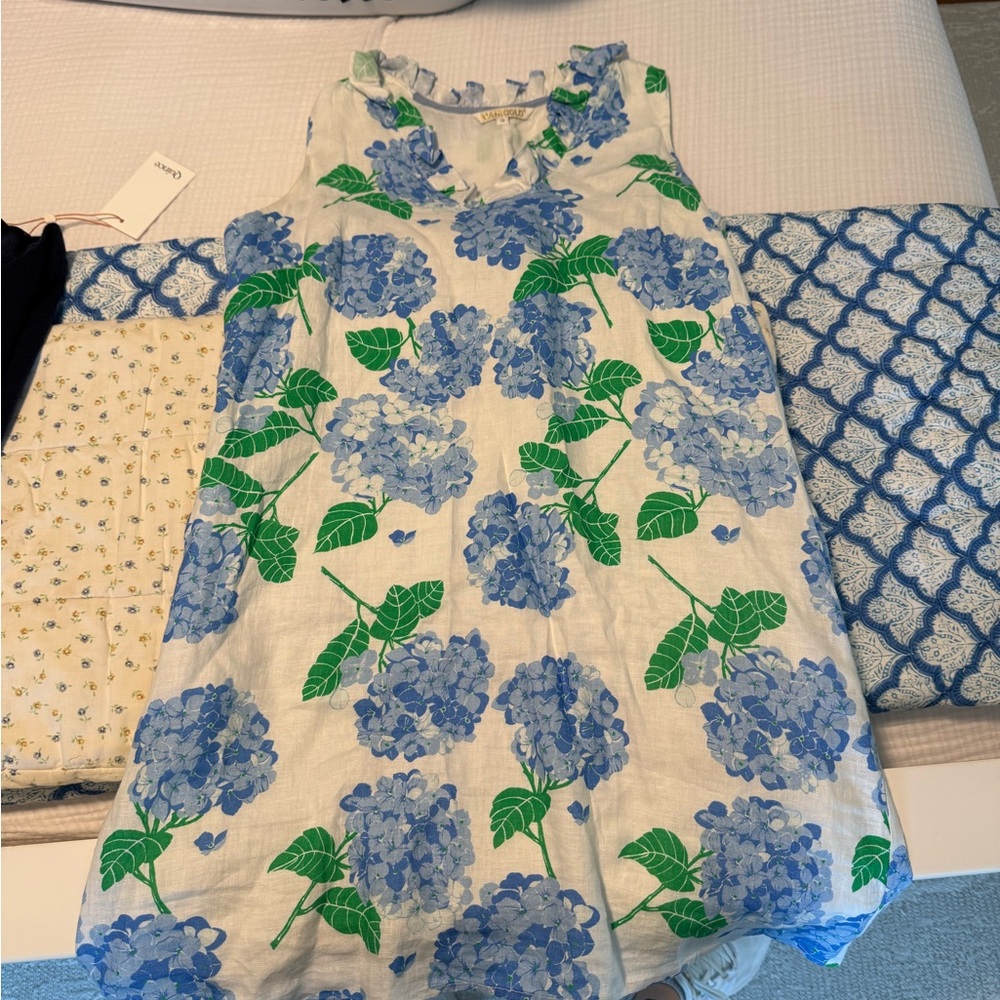 MAHI GOLD Blue and Green Floral Dress